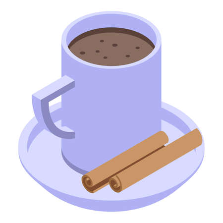 Cinnamon tea icon, isometric styleのイラスト素材
