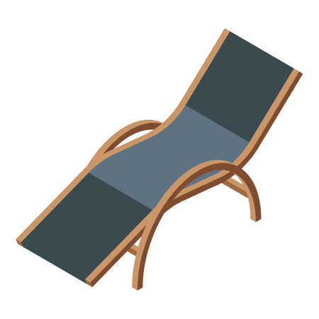 Beach chair icon, isometric styleのイラスト素材