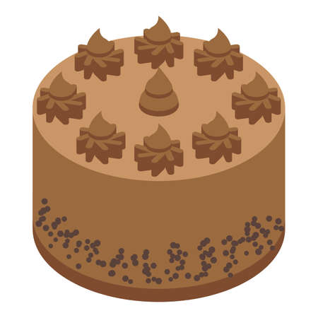 Holiday cake icon, isometric styleのイラスト素材