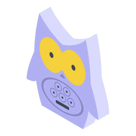 Owl baby monitor icon, isometric styleのイラスト素材