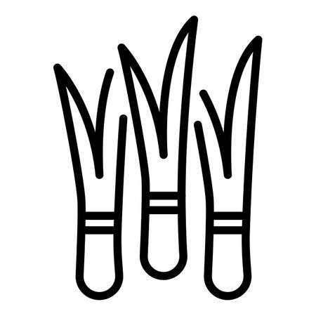 Fresh chives icon, outline styleのイラスト素材
