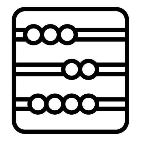 Abacus calculate icon, outline styleのイラスト素材