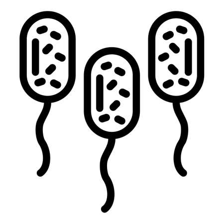 Probiotics microorganism icon, outline styleのイラスト素材
