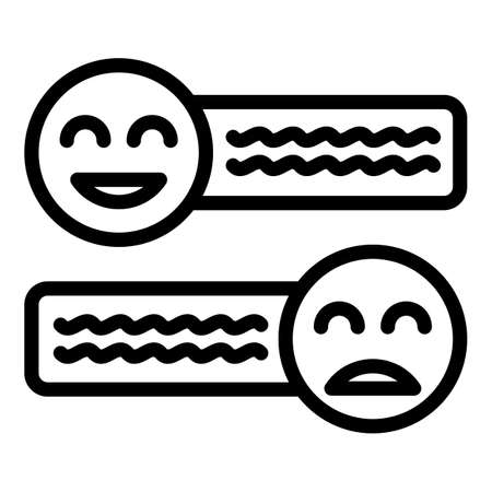 Chat product review icon, outline styleのイラスト素材