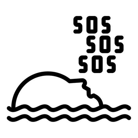 Sos rescuer water icon, outline styleのイラスト素材