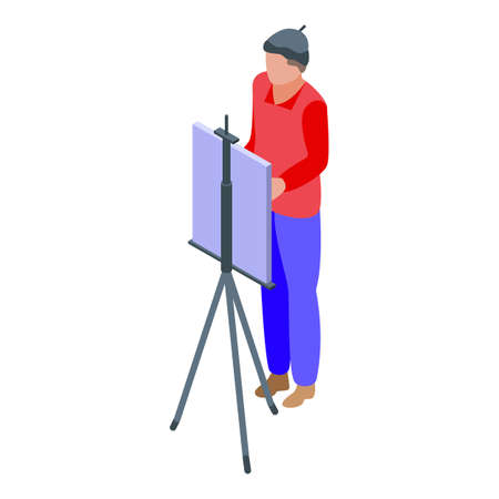 Weekend street paint icon, isometric styleのイラスト素材