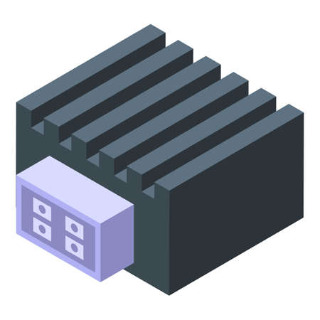 Electronic component regulator icon, isometric styleのイラスト素材