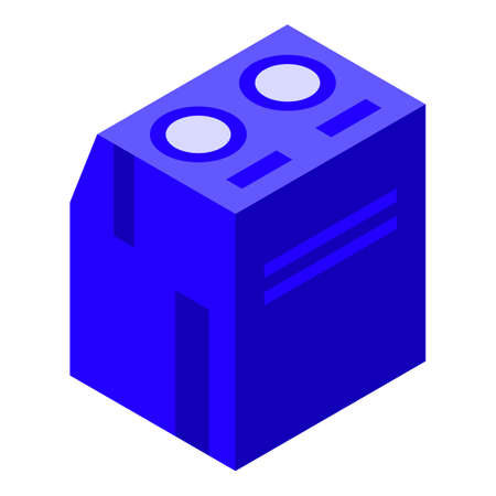 Blue voltage regulator icon, isometric styleのイラスト素材