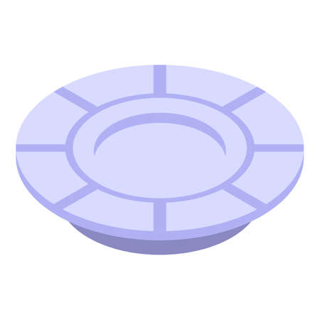 Dining plate icon, isometric styleのイラスト素材