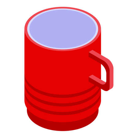 Red mug icon, isometric styleのイラスト素材