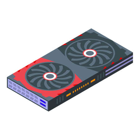 Chipset graphic card icon, isometric styleのイラスト素材
