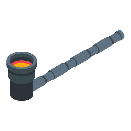 Smoking pipe icon, isometric styleのイラスト素材
