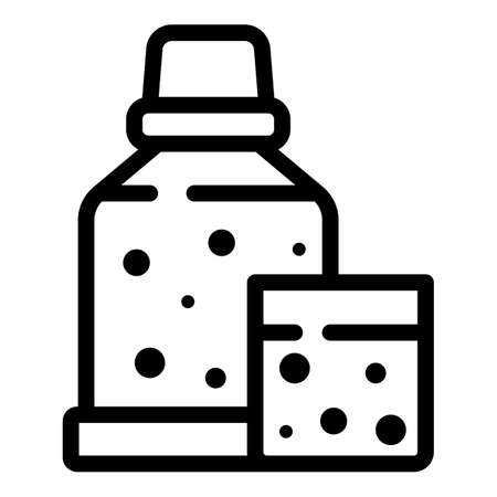 Mouthwash icon, outline styleのイラスト素材