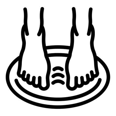 Relax foot bath icon, outline styleのイラスト素材