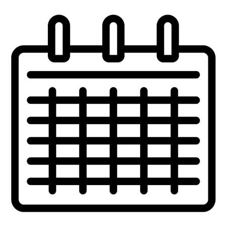 Student job calendar icon, outline styleのイラスト素材