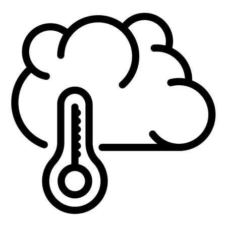Warm sky cloud icon, outline styleのイラスト素材
