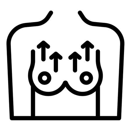 Breast plastic surgery icon, outline styleのイラスト素材