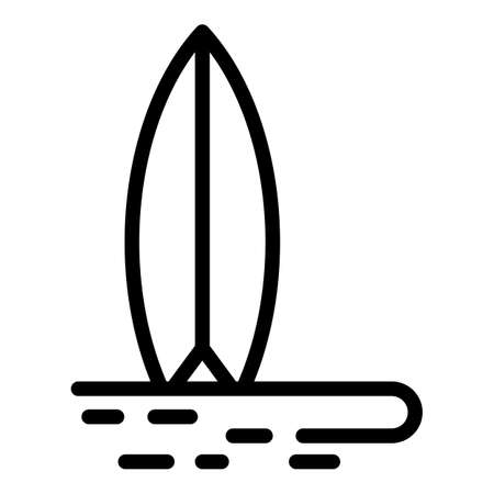 Camp sup surfing icon, outline styleのイラスト素材
