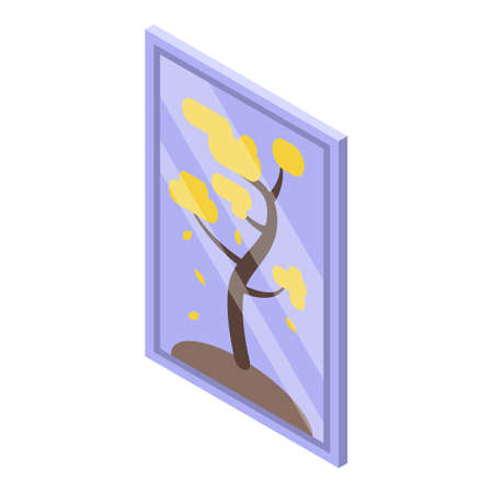 Cozy home wall picture icon, isometric styleのイラスト素材