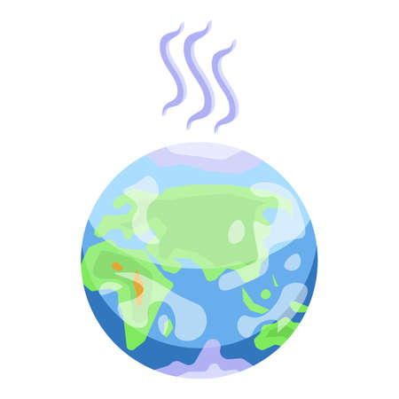 Global warming icon, isometric styleのイラスト素材