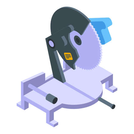 Professional circular saw icon, isometric styleのイラスト素材