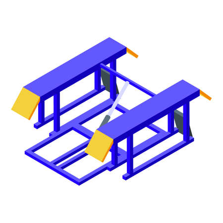 Car lift metal stand icon, isometric styleのイラスト素材