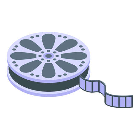 Cinema reel icon, isometric styleのイラスト素材