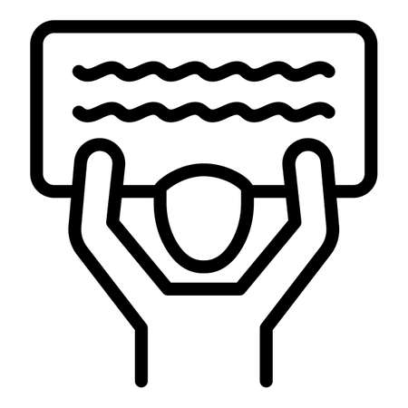 Placard agitation icon, outline styleのイラスト素材