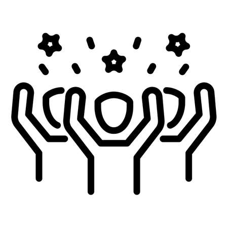 Street people agitation icon, outline styleのイラスト素材