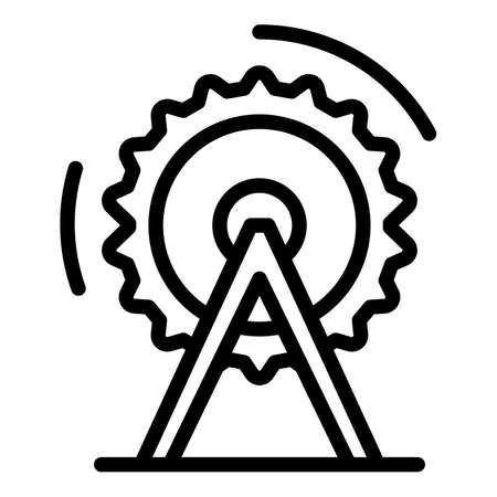 Circular stand electric saw icon, outline styleのイラスト素材