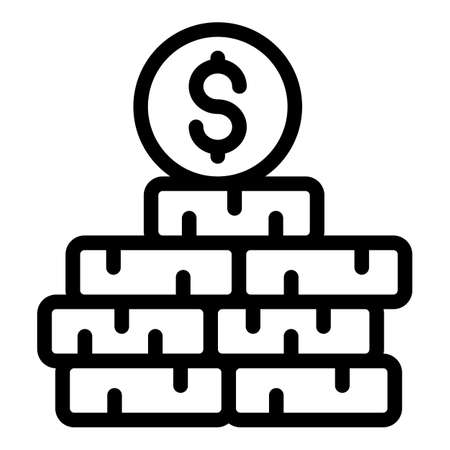 Money coins icon, outline styleのイラスト素材