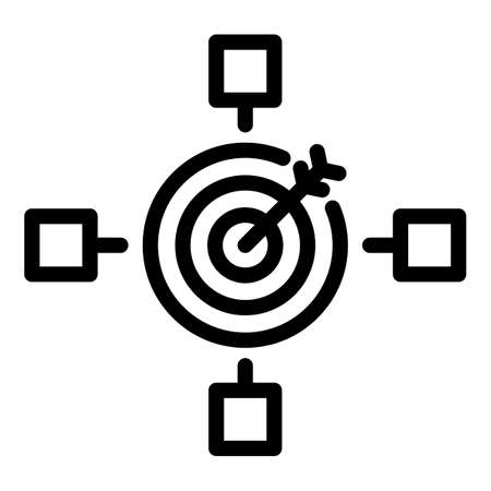 Business target icon, outline styleのイラスト素材