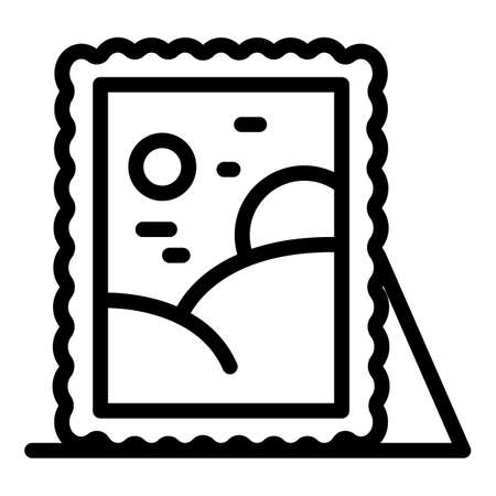 Auction painting icon, outline styleのイラスト素材
