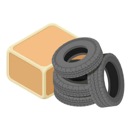 New tire icon, isometric styleのイラスト素材