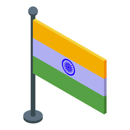 Indian desktop flag icon, isometric styleのイラスト素材