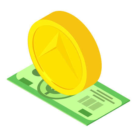 Crypto money icon, isometric styleのイラスト素材