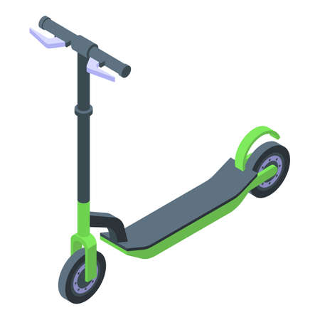Electric scooter icon. Isometric of electric scooter vector icon for web design isolated on white backgroundのイラスト素材