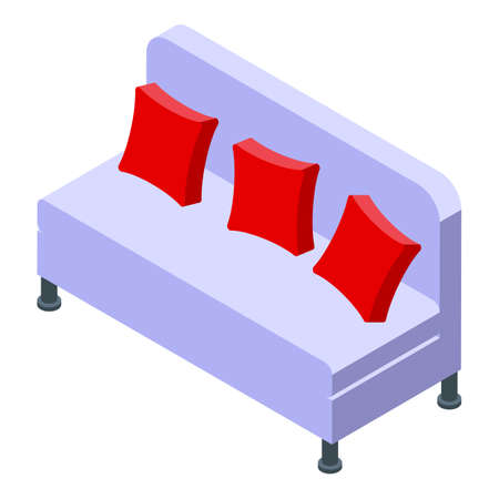 Restaurant soft sofa icon. Isometric of restaurant soft sofa vector icon for web design isolated on white backgroundのイラスト素材