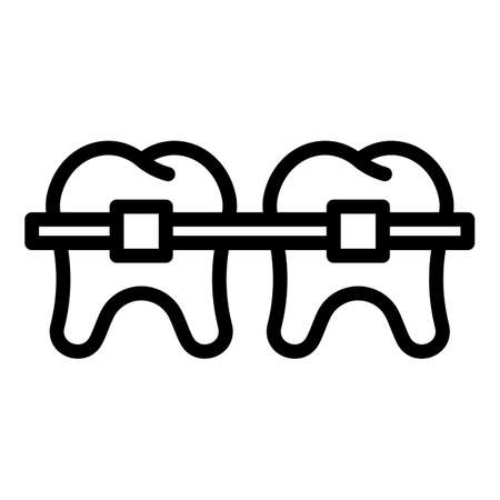 Align braces icon. Outline align braces vector icon for web design isolated on white backgroundのイラスト素材