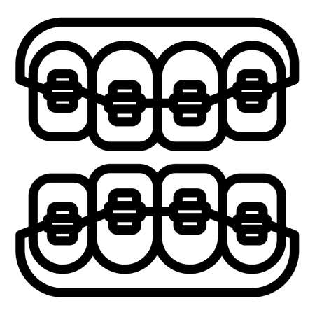 Retainer braces icon. Outline retainer braces vector icon for web design isolated on white backgroundのイラスト素材