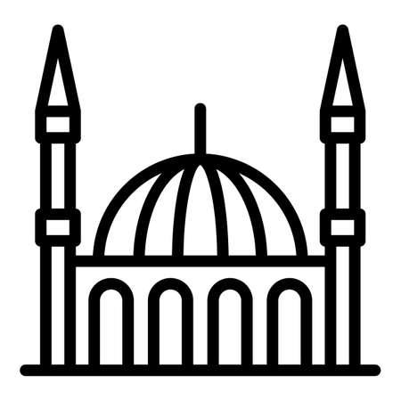 Turkish hagia icon. Outline turkish hagia vector icon for web design isolated on white backgroundのイラスト素材