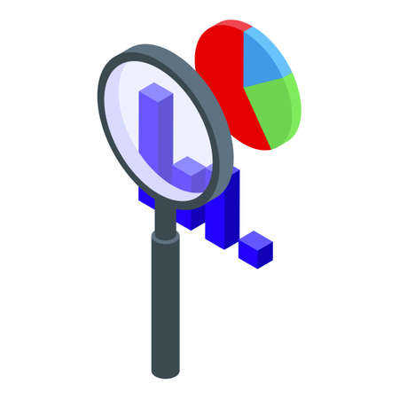Online marketing search tool icon, isometric styleのイラスト素材