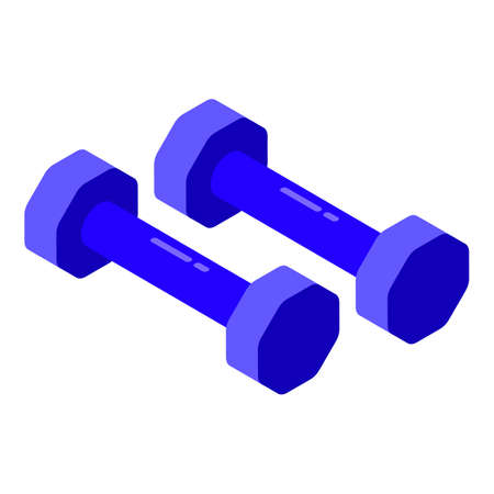Bodybuilding dumbbells icon, isometric styleのイラスト素材