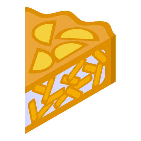 Apple pie slice icon, isometric styleのイラスト素材