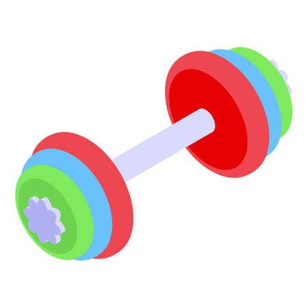 Healthy lifestyle dumbbell icon, isometric styleのイラスト素材