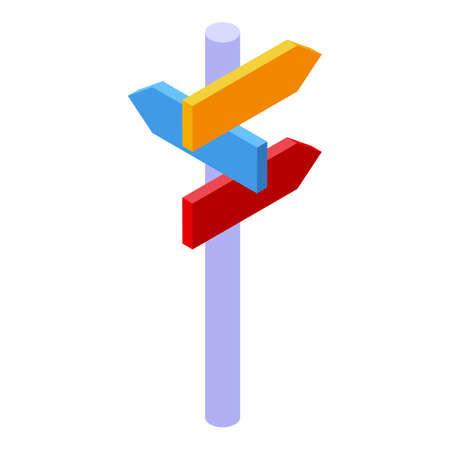 Pillar direction icon, isometric styleのイラスト素材