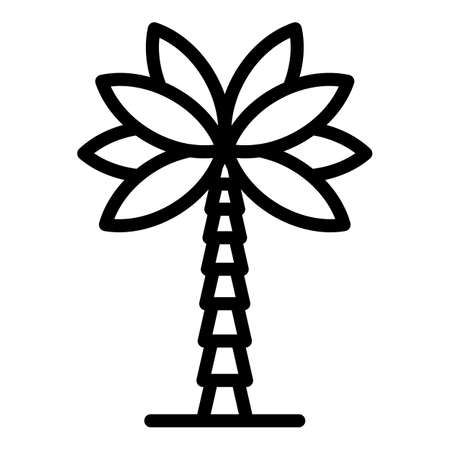 Coconut palm tree icon, outline styleのイラスト素材