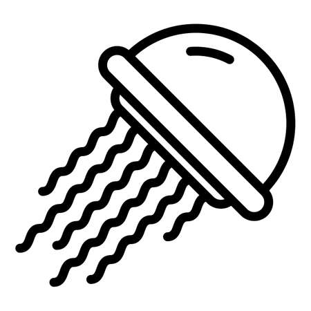 Underwater jellyfish icon, outline styleのイラスト素材