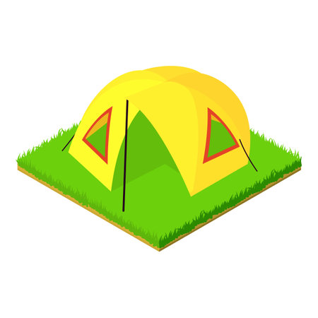 Bright tent icon, isometric styleのイラスト素材