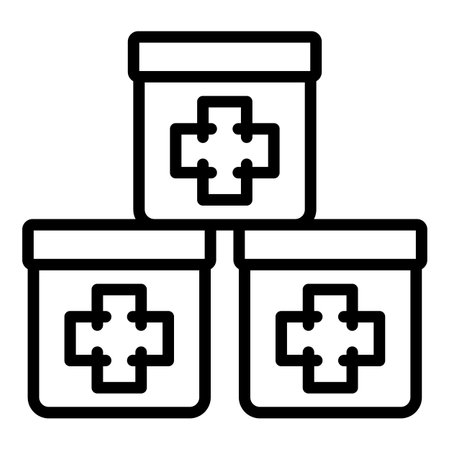 Medicinal boxes icon, outline styleのイラスト素材